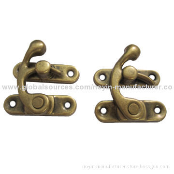 Metal lock with anti-brass color, lock for wooden box